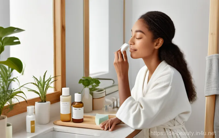 메이크업의 문화적 이해와 적용 - A close-up portrait of a diverse individual, 20s, with their face transformed into a dynamic canvas ...