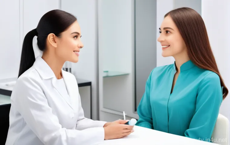 피부 미용사 취업 인터뷰 질문과 답변 - **Cosmetician's Professional Presentation:**
    A close-up, head-and-shoulders portrait of a female...