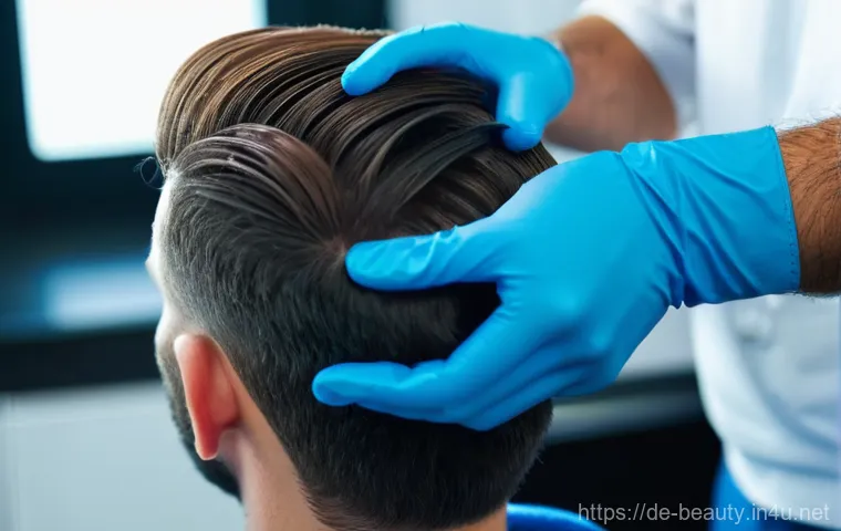 미용사 직업병 예방과 관리 - **Prompt:** A female hairdresser in her late 20s to early 30s, with a stylish, modern haircut, demon...