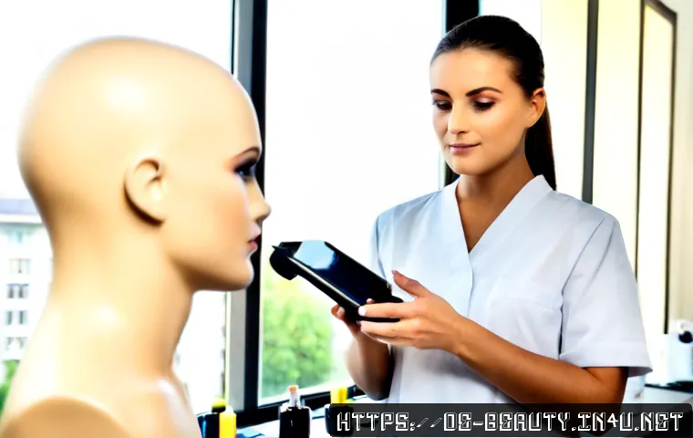 피부 미용 중점 과목 분석 - Photorealistic vocational beauty education scene in a modern German training academy, mature female ...